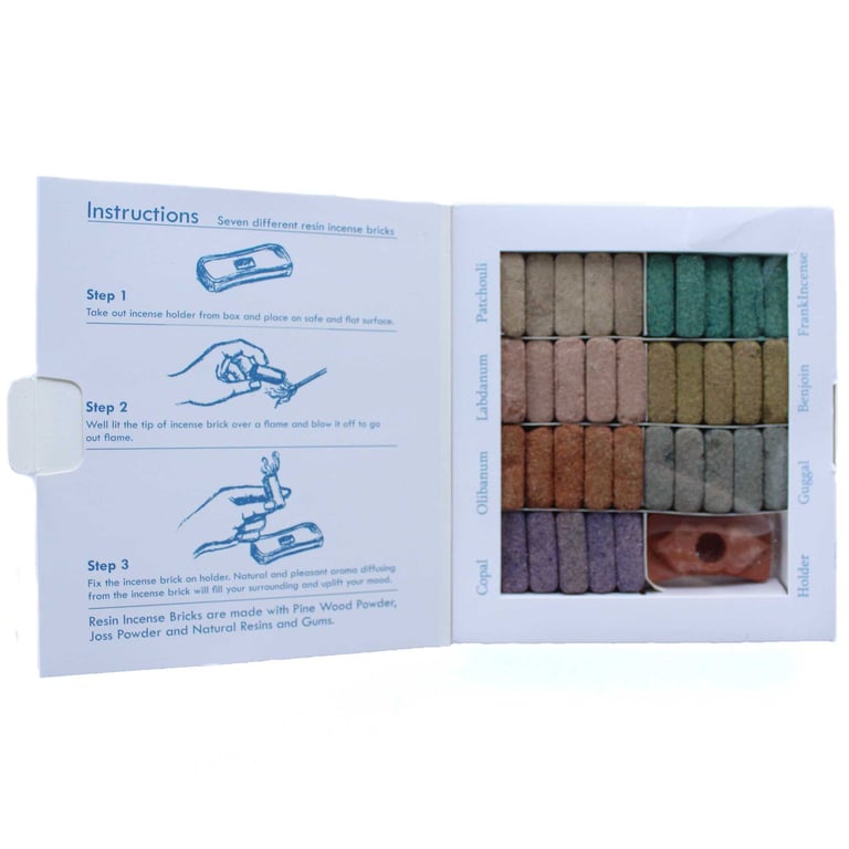 Wild West Incense Display Set - 70 Smudge Bricks & Burner Kit