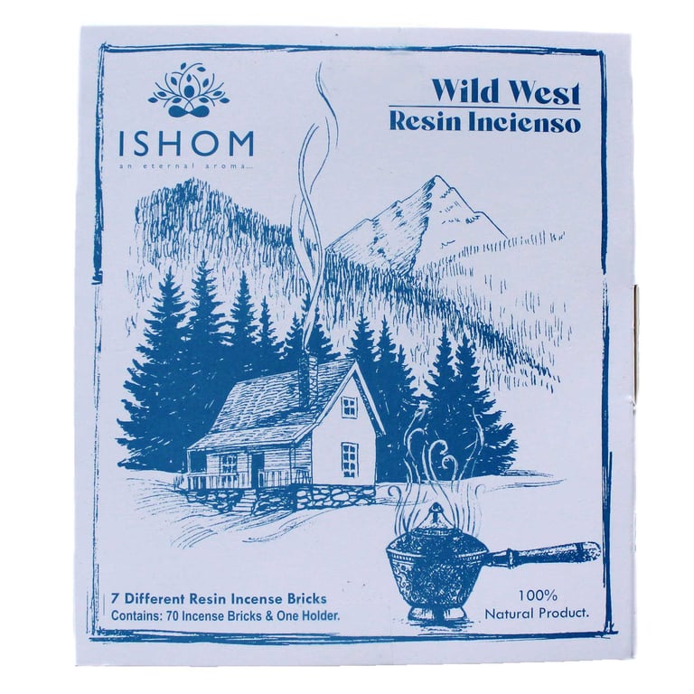 Wild West Incense Display Set - 70 Smudge Bricks & Burner Kit