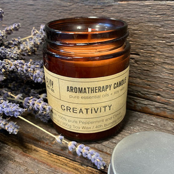 Essential Oil Aromatherapy Candle - Creativity and Stress Relief Scented Candle