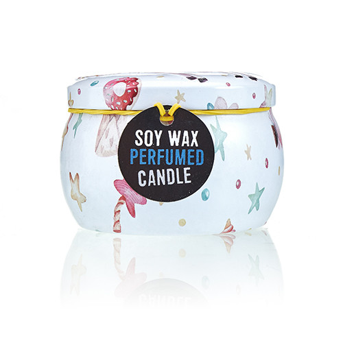 Art Tin Candle - Assorted Design Unicorn Figurines in Moonstone Glass Holder