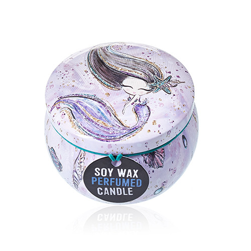 Art Tin Candle - Assorted Sea Life Design with Raspberry Scented Wax