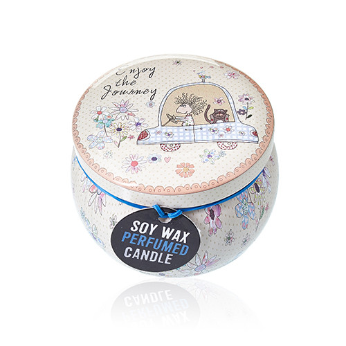Art Tin Candle - Assorted Design with Friendly Messages and Parma Violet Fragrance
