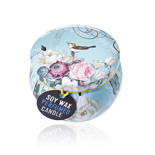 Art Tin Candle - Parisian Weekend Peonies Assorted Design Tin Art Candle