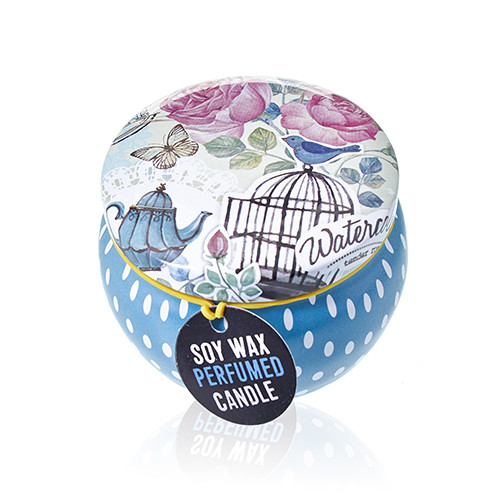 Art Tin Candle - Parisian Weekend Peonies Assorted Design Tin Art Candle