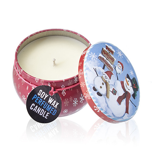 Art Tin Candle - Vintage Christmas Spiced Orange Assorted Design