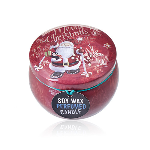 Art Tin Candle - Vintage Christmas Spiced Orange Assorted Design