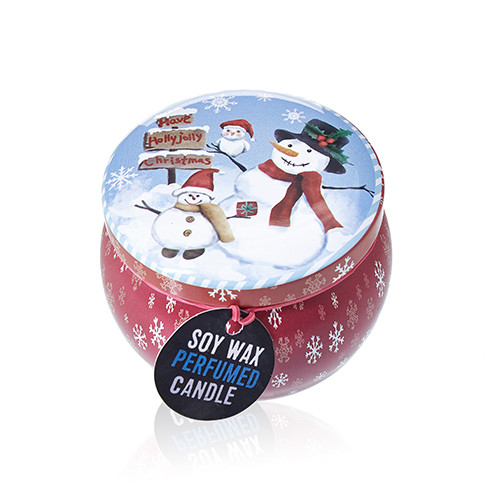 Art Tin Candle - Vintage Christmas Spiced Orange Assorted Design