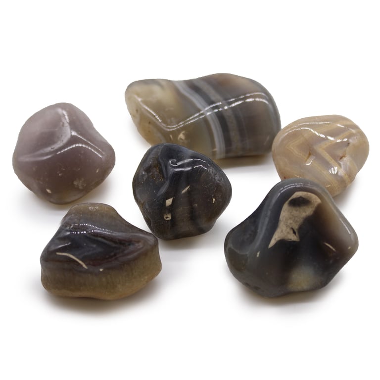 Large African Grey Agate Tumble Stones from Botswana - Natural, High-Quality Gemstones