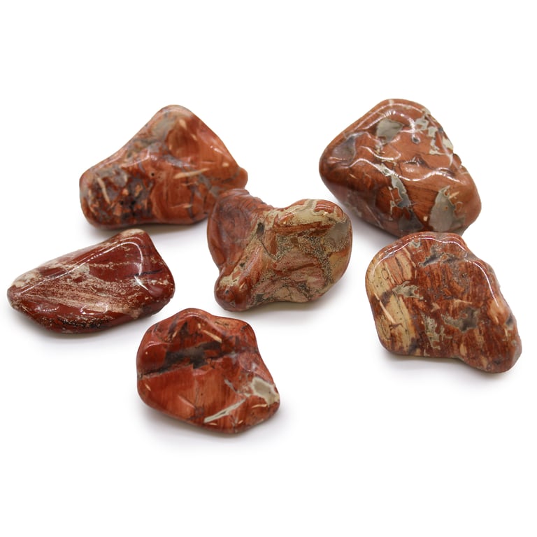 Large African Brecciated Light Jasper Tumble Stones - Natural Geological Specimens