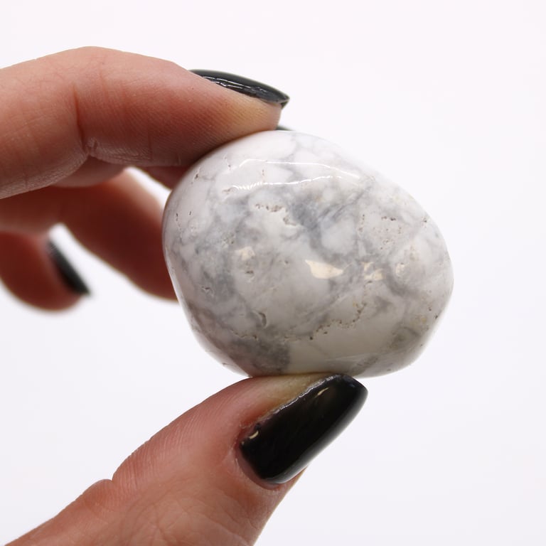 Large African White Howlite Magnesite Tumble Stones - Healing Crystals