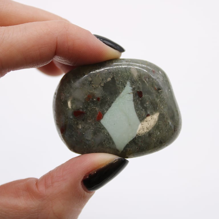 Large African Bloodstone Tumble Stones - Natural Sephtonite Gemstones Collection