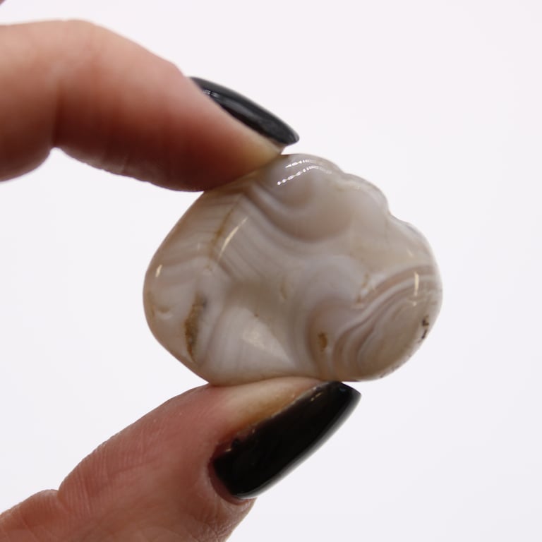 Medium African Grey Agate Tumble Stones from Botswana - Natural Gemstones for Meditation