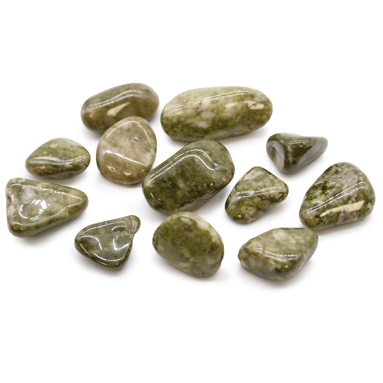 Epidote Snowflake African Tumble Stones - Metaphysical Crystals for Healing and Balance