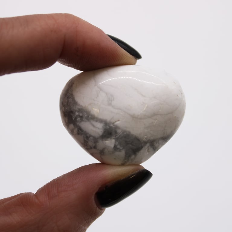 Medium African White Howlite & Magnesite Tumbled Stones - Natural Gemstone Beads