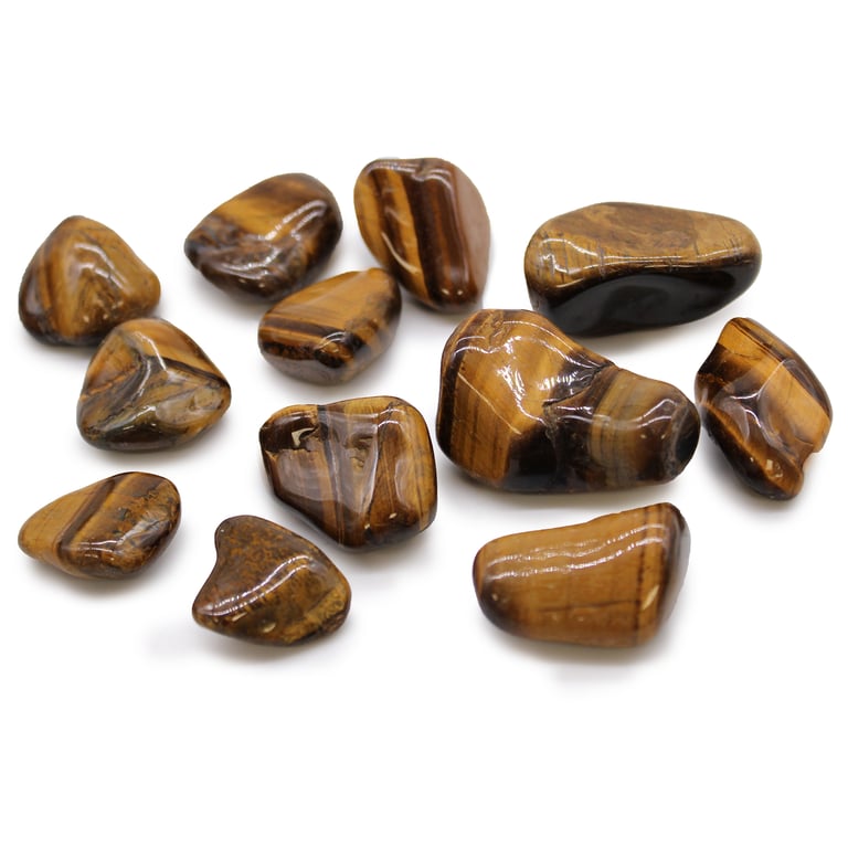 African Tigers Eye Tumble Stones - Medium Size Golden Natural Stone