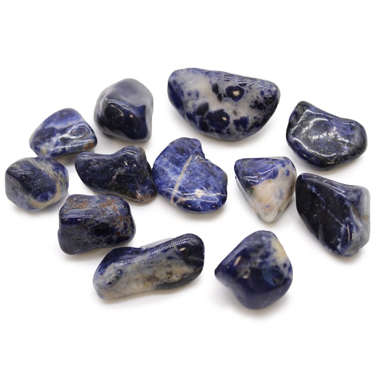Medium African Sodalite Tumble Stones - Pure Blue Crystal Healing Stones