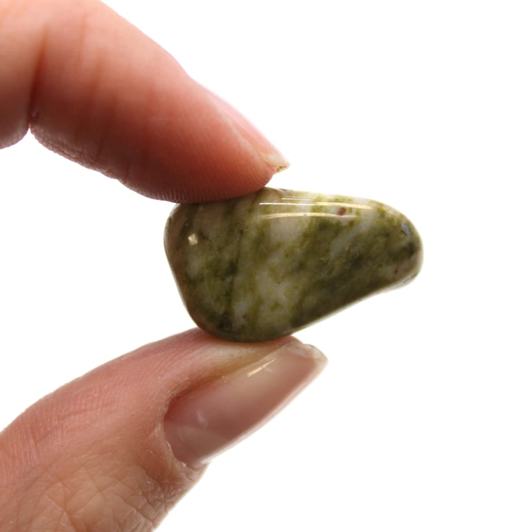 Small African Epidote Snowflake Tumble Stones - Natural Home Decor and Healing Crystals
