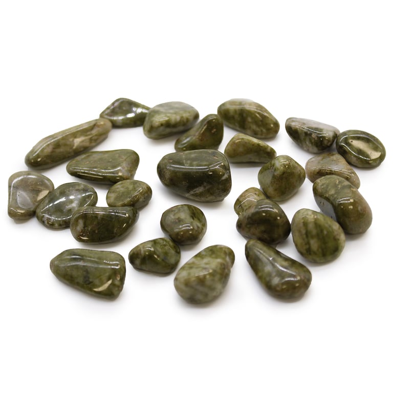 Small African Epidote Snowflake Tumble Stones - Natural Home Decor and Healing Crystals