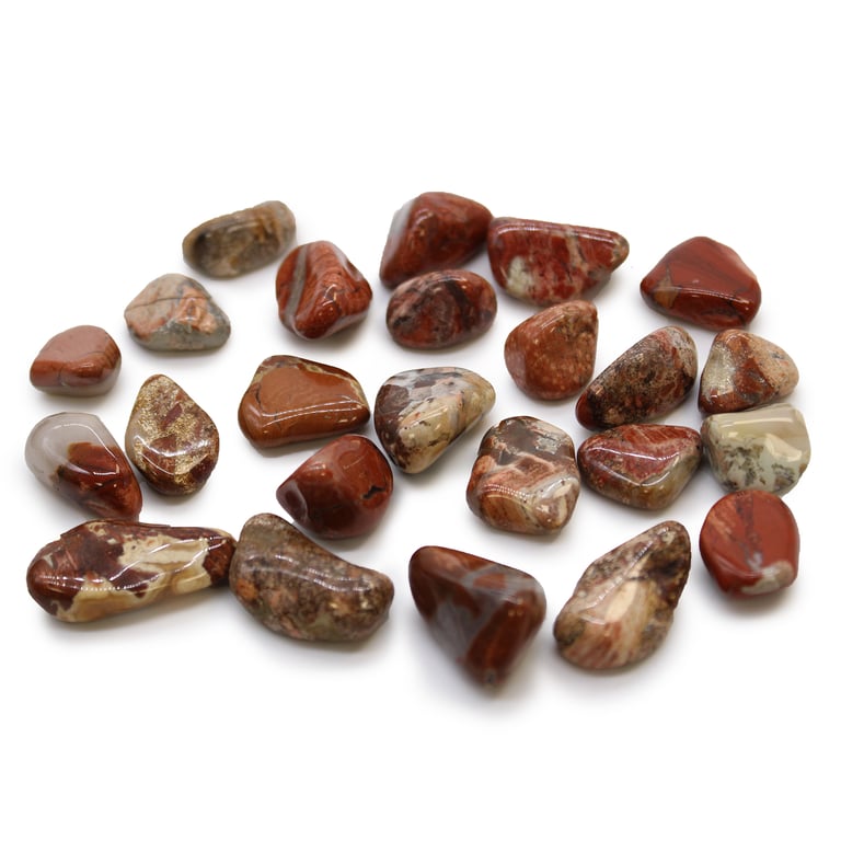 Small African Tumble Stones - Light Jasper Brecciated Natural Gemstones for Healing and Crystal Therapy