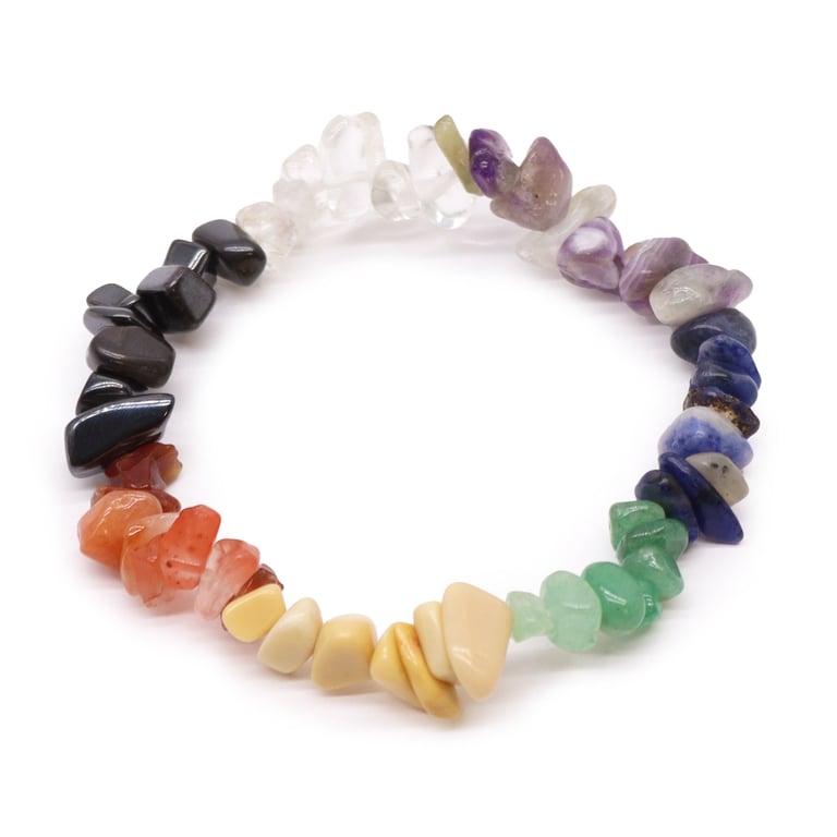 Chakra Stones Crystal Chipstone Bracelet - Meditation Fashion Accessory