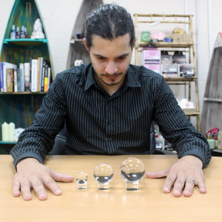 50mm Crystal Ball on Elegant Stand for Spiritual Divination and Scrying Practice