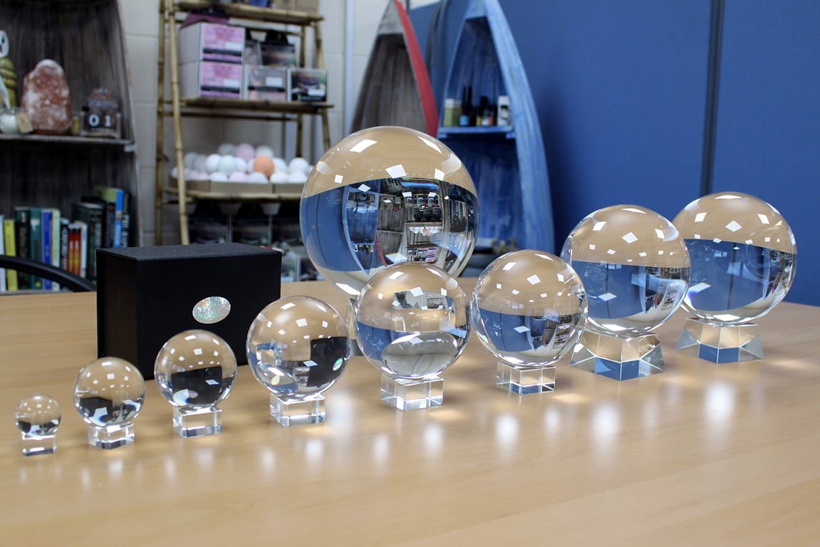 200mm Crystal Ball with Stand - Clear Divination Accessory