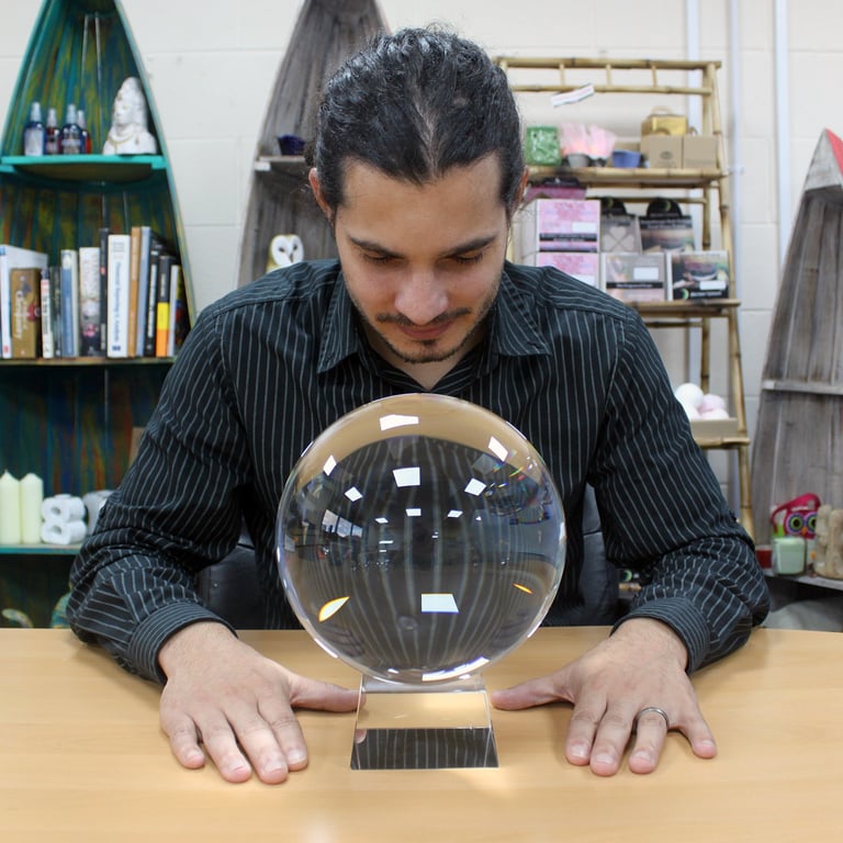 200mm Crystal Ball with Stand - Clear Divination Accessory
