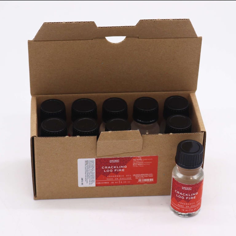 Crackling Log Fire Fragrance Oil 10ml - Authentic Woodsy Scent for Home Ambiance