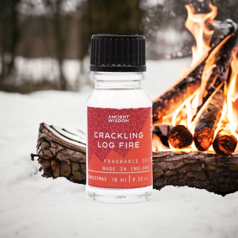 Crackling Log Fire Fragrance Oil 10ml - Authentic Woodsy Scent for Home Ambiance