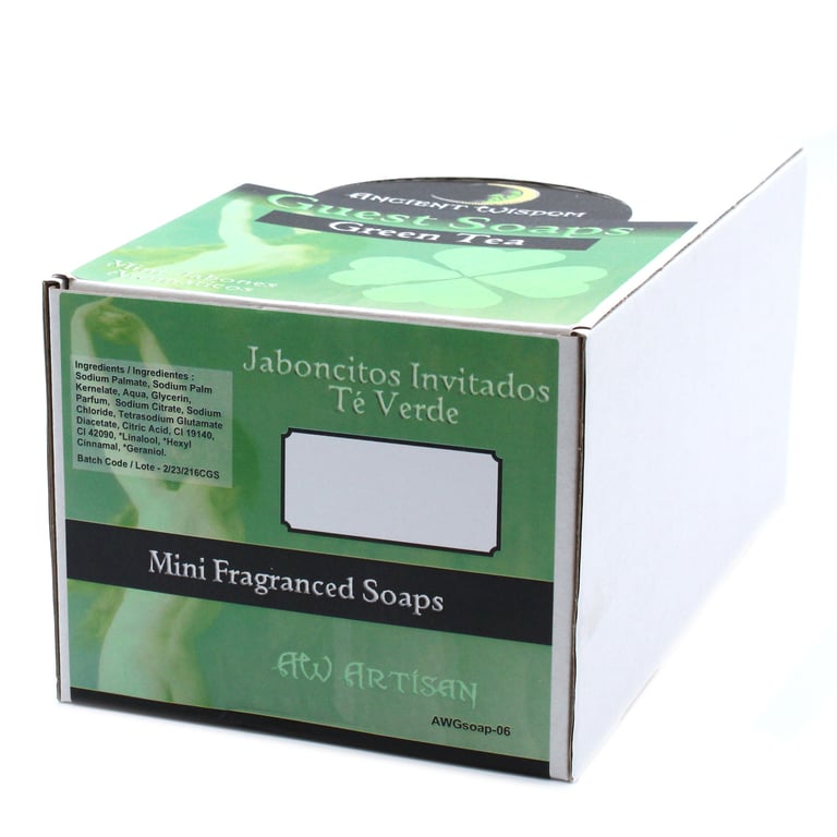 Green Tea Heart Guest Soap - Natural Eco-Friendly Fragrance Bathroom Soap