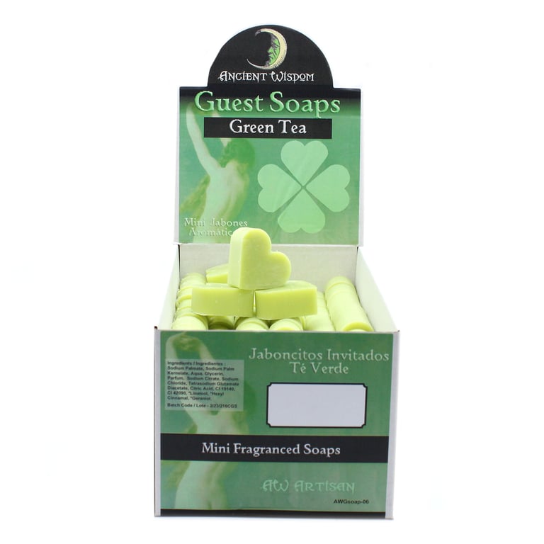 Green Tea Heart Guest Soap - Natural Eco-Friendly Fragrance Bathroom Soap