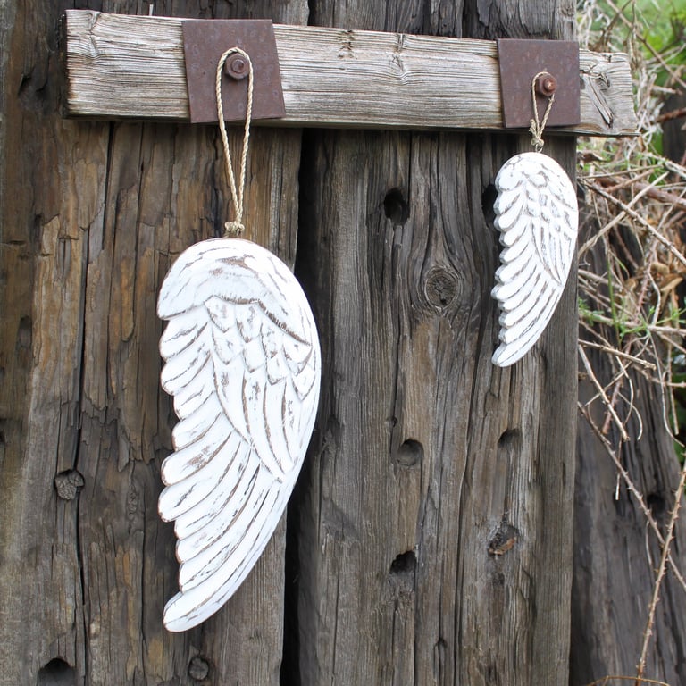 Hand Crafted Angel Wing Decoration - 30cm Garden Ornament & Home Decor