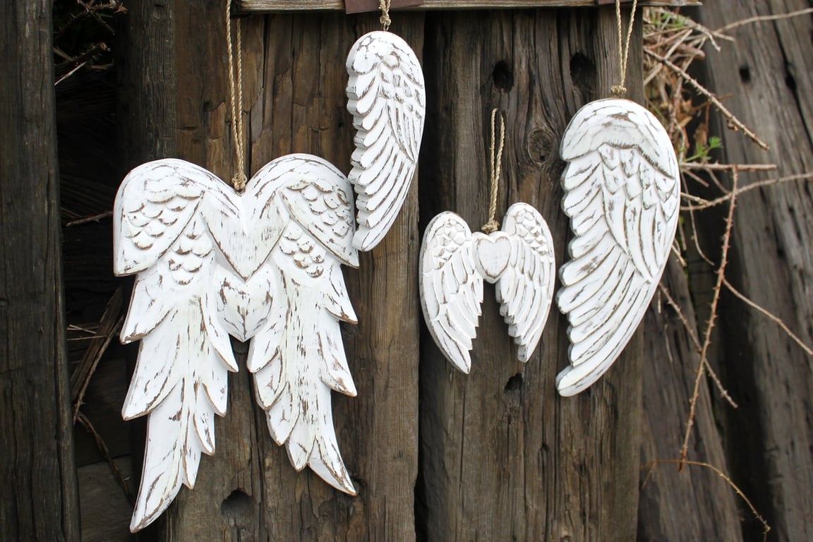 Hand Crafted Double Angel Wing - 31cm Artisan Decorations