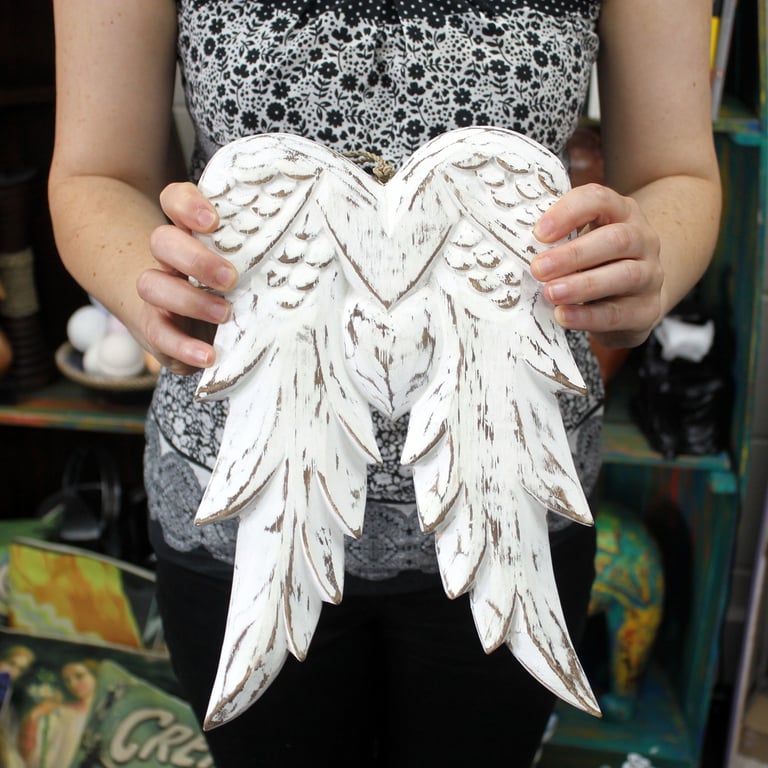 Hand Crafted Double Angel Wing - 31cm Artisan Decorations