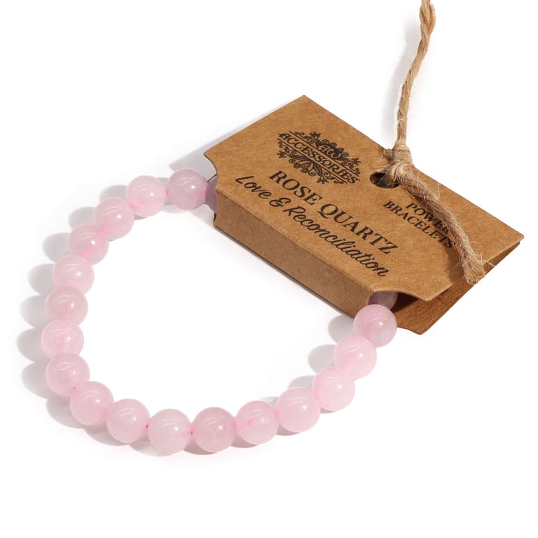 Rose Quartz Power Bracelet - Healing Crystal Energy & Wellness Support