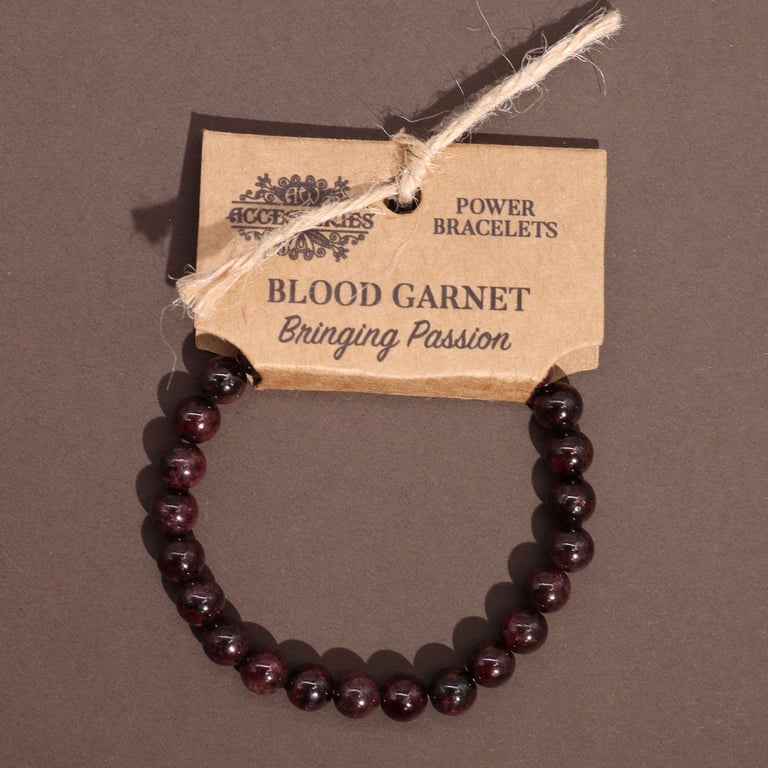 Blood Garnet Power Bracelet - Gemstone Energy Wellness Accessory