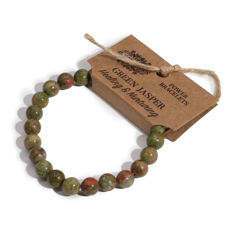 Green Jasper Crystal Energy Power Bracelet for Healing and Balance