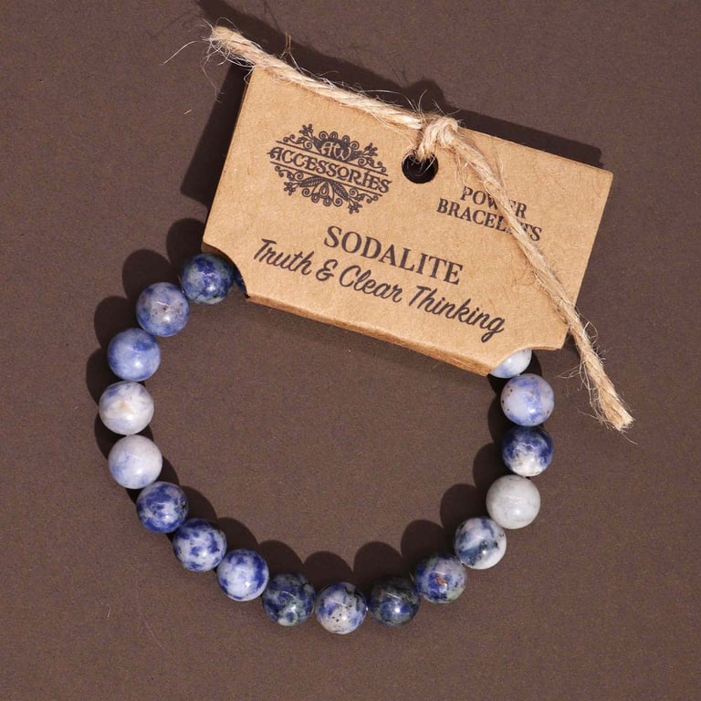 Sodalite Power Bracelet - Metaphysical Healing and Meditation Crystal Energy Accessory