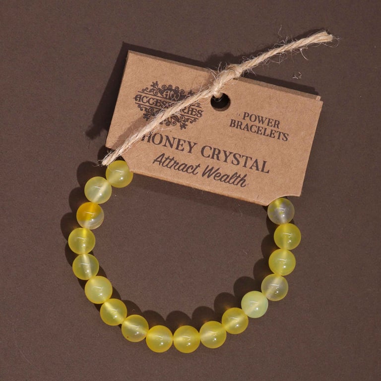 Honey Crystal Power Bracelet - Energizing and Protective Healing Energy Wearable