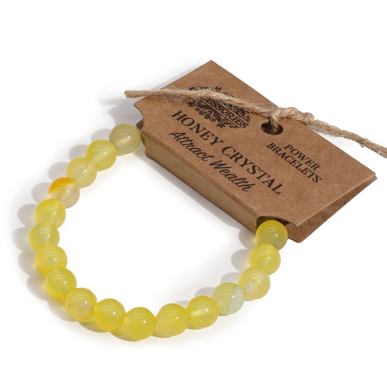 Honey Crystal Power Bracelet - Energizing and Protective Healing Energy Wearable