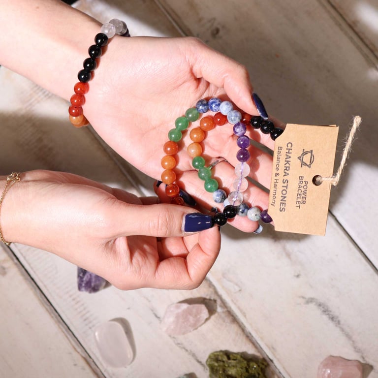 Power Bracelet - Chakra Stones Energy Healing Crystal Wristband
