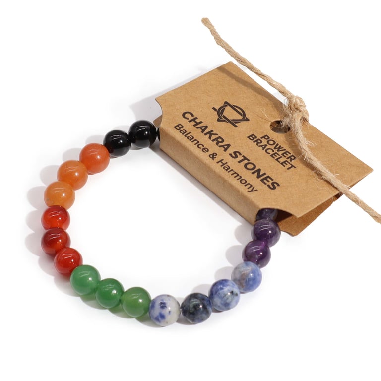 Power Bracelet - Chakra Stones Energy Healing Crystal Wristband