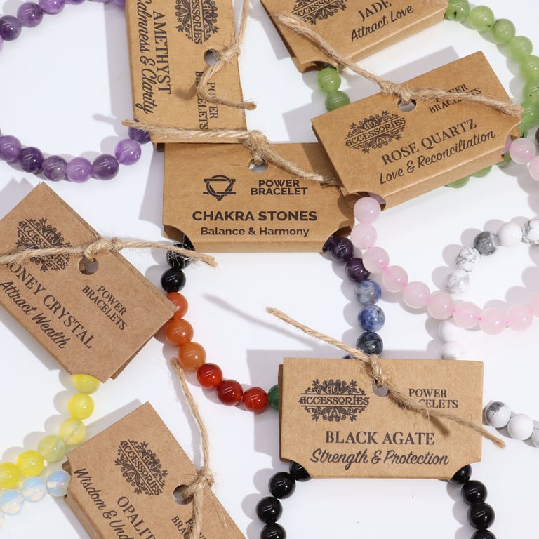 Power Bracelet - Chakra Stones Energy Healing Crystal Wristband