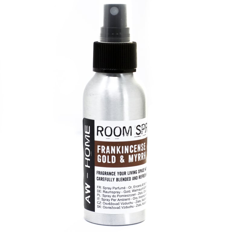 Gold Frankincense & Myrrh 100ml Essential Oil Room Spray - Aromatic Fragrance