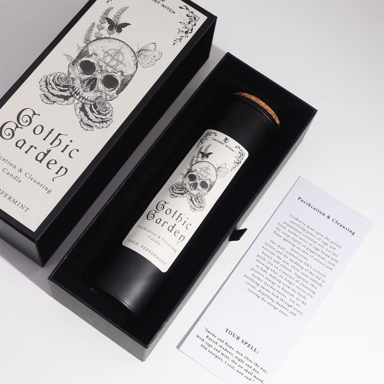 Ancient Witch Ritual Candles - Handcrafted Occult Spiritual Tools for Meditation and Spellwork in the Gothic Garden Collection
