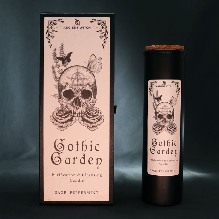 Ancient Witch Ritual Candles - Handcrafted Occult Spiritual Tools for Meditation and Spellwork in the Gothic Garden Collection