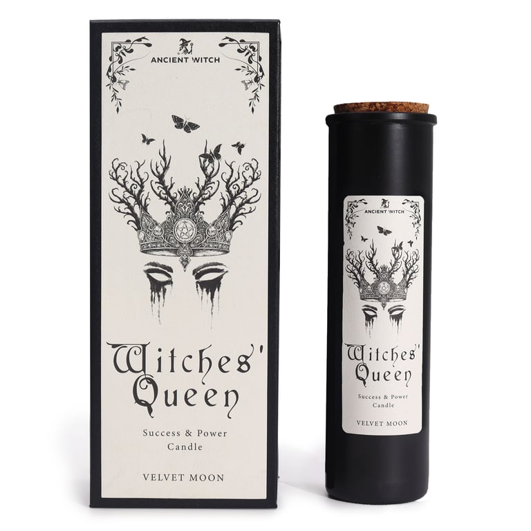 Ancient Witch Ritual Candles - Witches Queen, Handcrafted Magical Spell Candles for Powerful Witchcraft Rituals