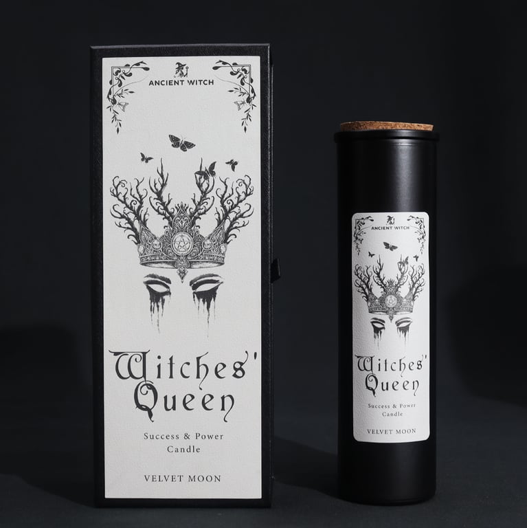 Ancient Witch Ritual Candles - Witches Queen, Handcrafted Magical Spell Candles for Powerful Witchcraft Rituals