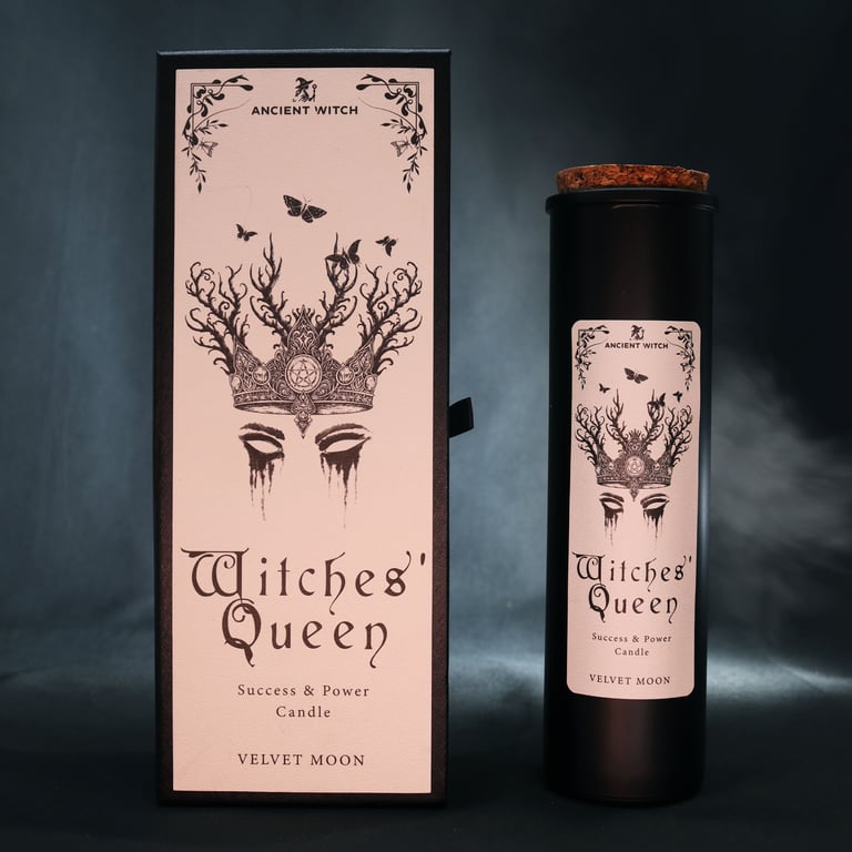 Ancient Witch Ritual Candles - Witches Queen, Handcrafted Magical Spell Candles for Powerful Witchcraft Rituals