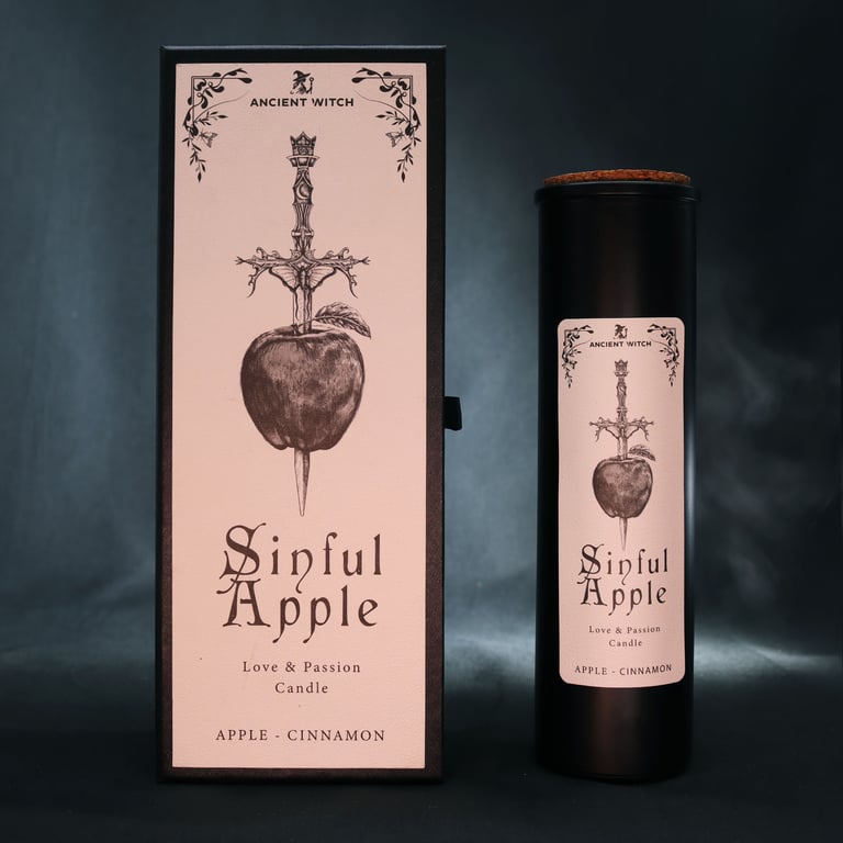 Ancient Witch Ritual Candles - Sinful Apple Scented Candle for Witchcraft and Meditation Practices